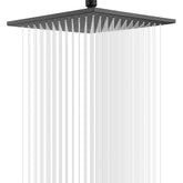 SS Breezo Heavy Duty Rain Overhead Shower, Black Finish, Stainless Steel - Marcoware