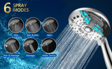 6 Mode Hybrid 2in1 Hand / Overhead Shower with Hose & Arm Adapter - Marcoware