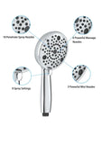 8 Mode Hand shower With Hose & Overhead Shower Adapter - Marcoware