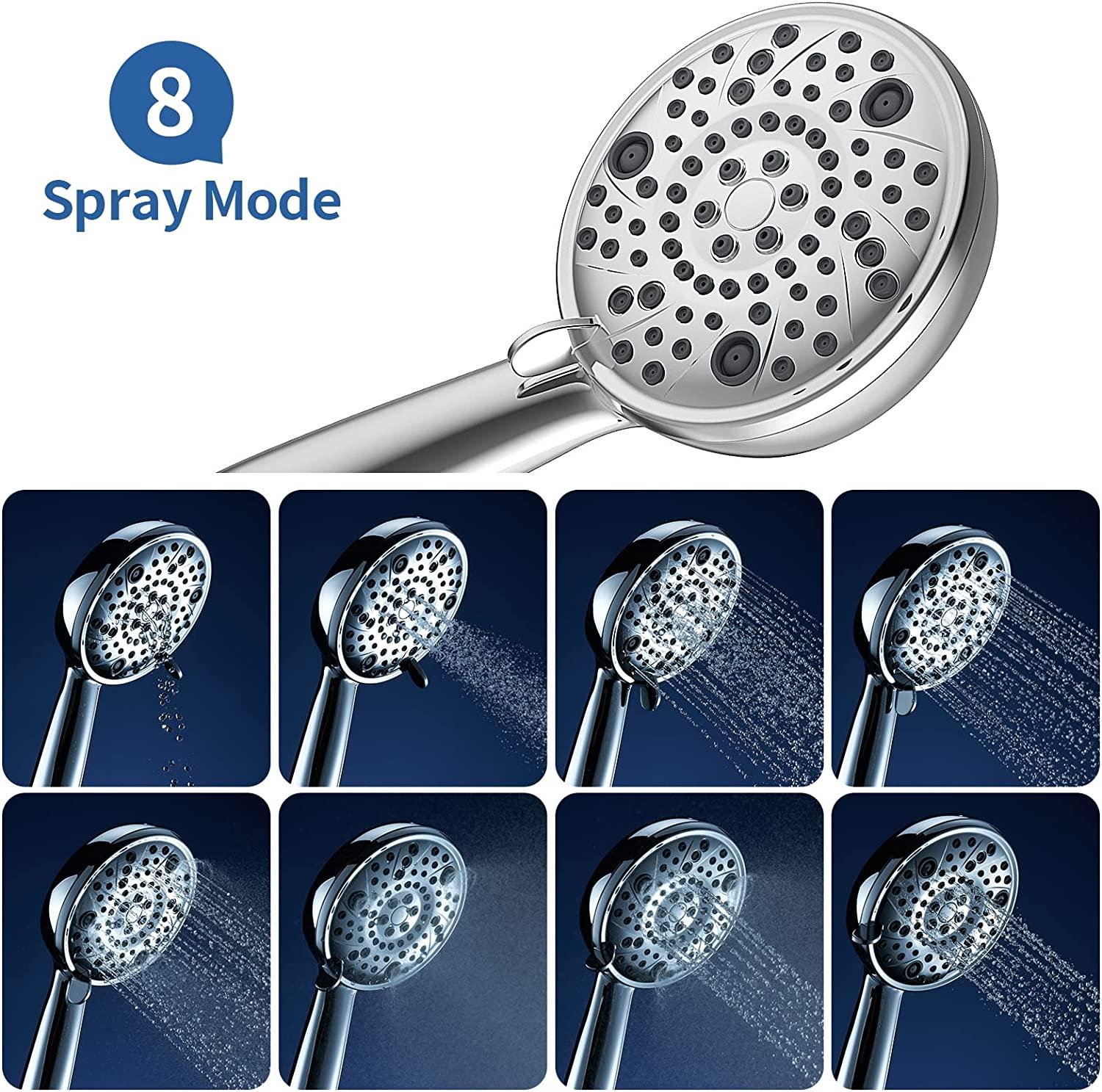 8 Mode Hand shower With Hose & Overhead Shower Adapter - Marcoware