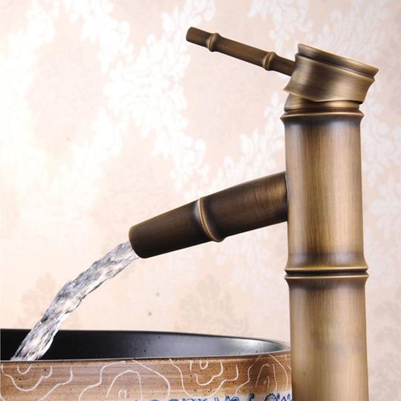 Antique Bamboo Waterfall Basin Mixer - Marcoware