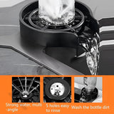 Kitchen Sink with ANTI SCRATCH DESIGN Integrated Waterfall and Pull - down Faucet Set Stainless Steel Sink with Cup washer, Drain Baskets & Chopping Board, Black, Mat Finish - Marcoware