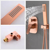 Rose Gold Brass Hand Shower - Sleek Rectangular Design - Marcoware