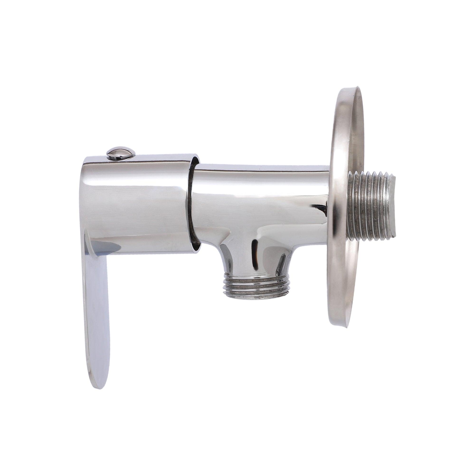 Sleek Chrome Angle Valve with Wall Flange - Marcoware