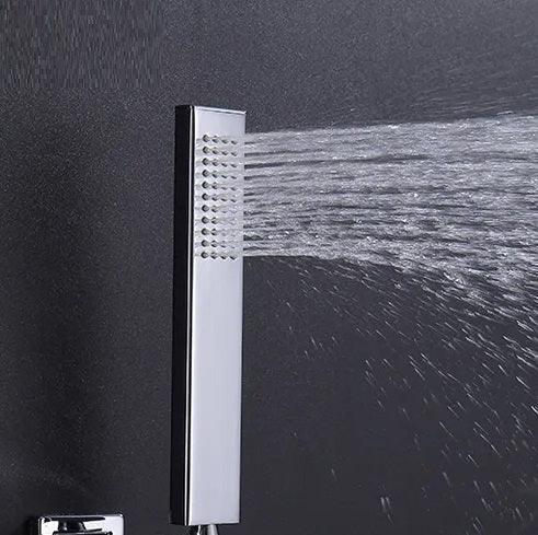 Sleek Rectangular Brass Hand Shower in Chrome - Marcoware