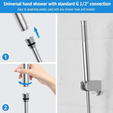 Sleek Round Brass Hand Shower , Chrome - Marcoware