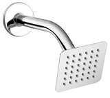 SS Trident Square 4 Inches Shower Head with Arm & Wall Flange - Marcoware