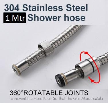 Stainless Steel Square Heavy Duty Health Faucet with Hose & Wall Mount Hook - Marcoware