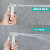 Stainless Steel Square Heavy Duty Health Faucet with Hose & Wall Mount Hook - Marcoware