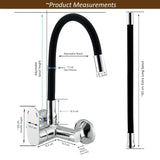 Wall Mounted Sink Mixer with Flexible 360° Swivel Spout - Marcoware