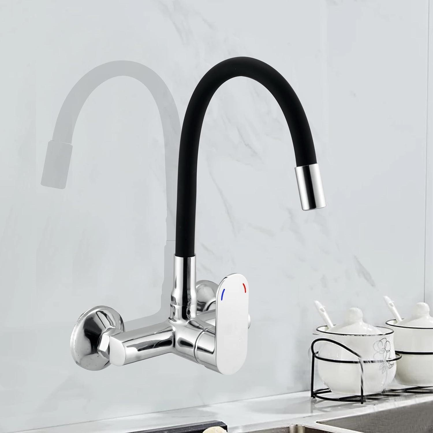 Wall Mounted Sink Mixer with Flexible 360° Swivel Spout - Marcoware