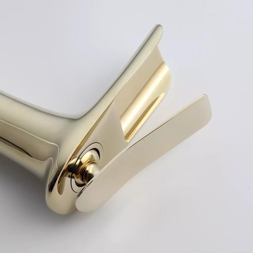 Waterfall Design Single Lever Basin Mixer with Hot & Cold Pipes - Marcoware