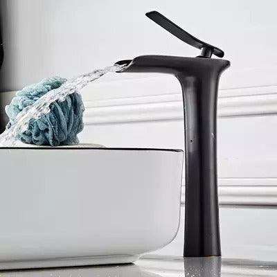 Waterfall Design Single Lever Basin Mixer with Hot & Cold Pipes - Marcoware