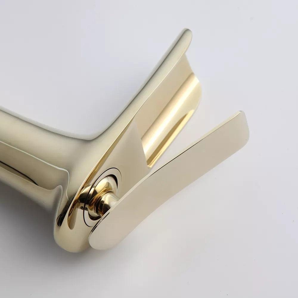 Waterfall Design Single Lever Basin Mixer with Hot & Cold Pipes - Marcoware