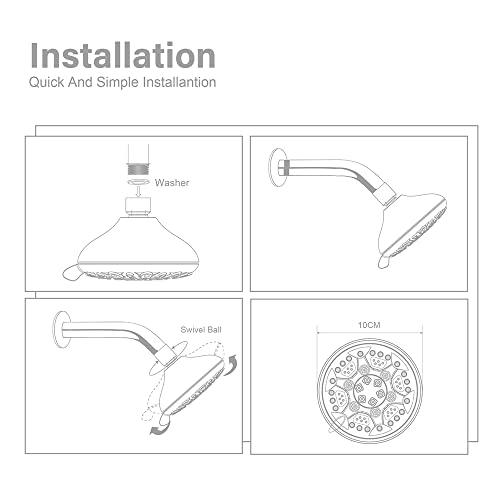 4" Ivy Overhead Shower, Multi Function With Mist - Marcoware