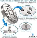 6 - Inch ABS Rain Shower Head with easy clean nozzles - Marcoware