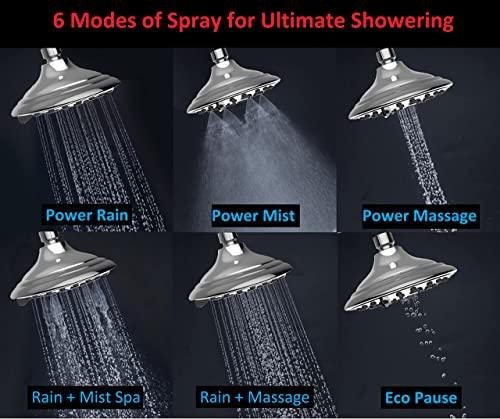 6" Spa grade Overhead Shower, Multi Function with Mist - Marcoware