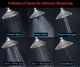 6" Spa grade Overhead Shower, Multi Function with Mist - Marcoware