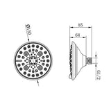 6" Spa grade Overhead Shower, Multi Function with Mist - Marcoware