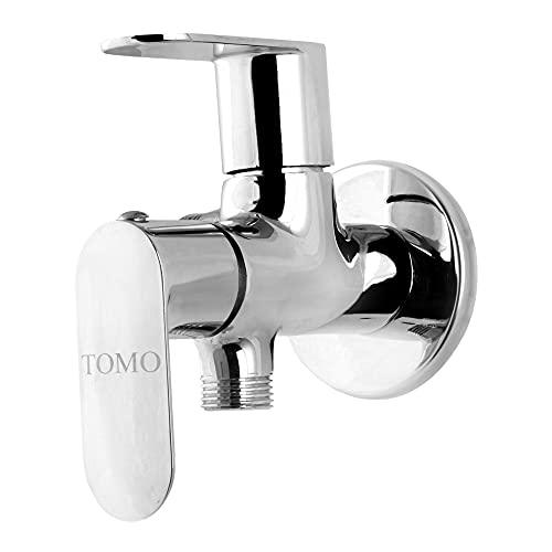 Brass 2 Way Angle Valve with Wall Flange, Chrome Finish - Marcoware
