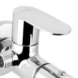 Brass 2 Way Angle Valve with Wall Flange, Chrome Finish - Marcoware