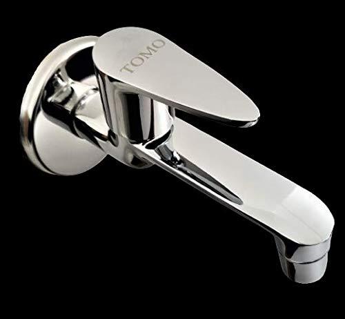 Brass Chrome Leaf Sleek Faucet Tap with Wall Flange - Marcoware