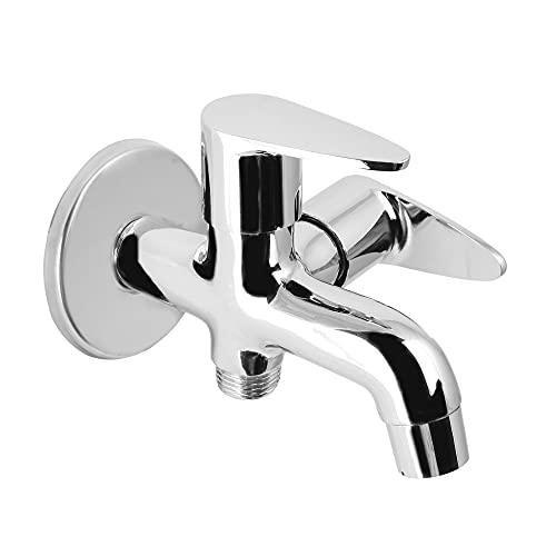 Brass Leaf 2 - Way Long Nose Tap Faucet, Chrome Finish - Marcoware