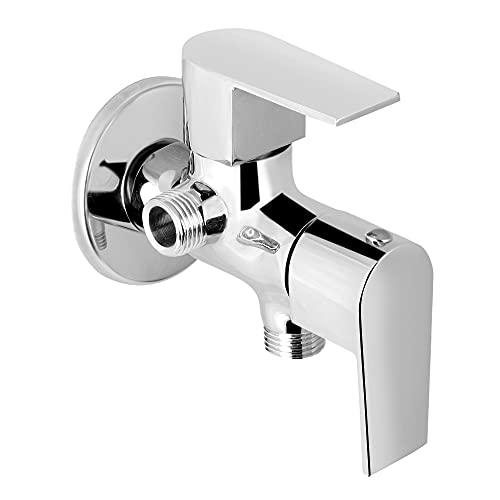 Chrome Brass 2 - Way Angle Valve with Wall Flange - Marcoware