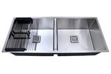 Handcrafted Double Bowl Kitchen Sink with Satin Finish - Marcoware