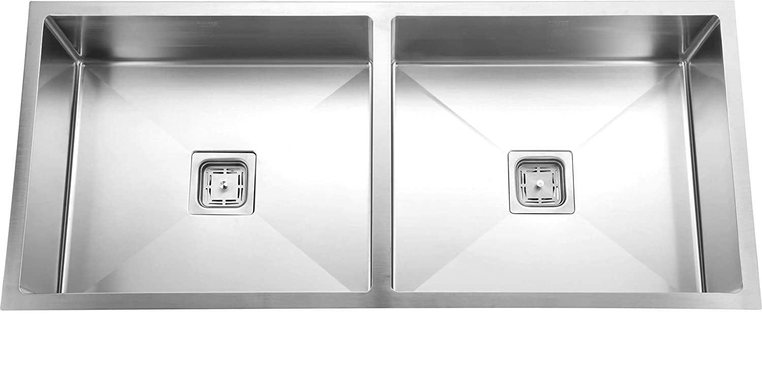 Handcrafted Double Bowl Kitchen Sink with Satin Finish - Marcoware