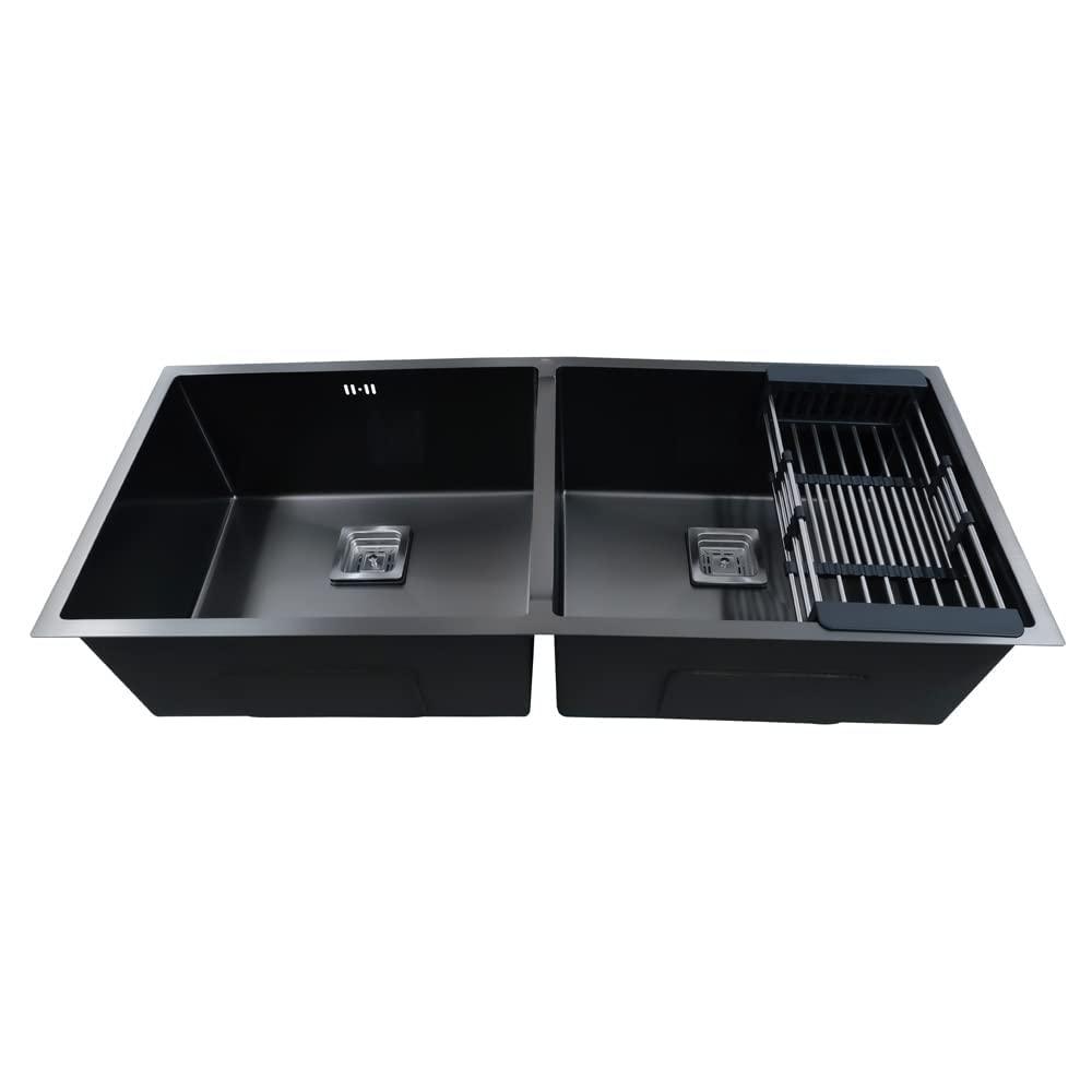 Handmade Black Double Bowl Kitchen Sink - Marcoware