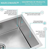 Handmade Stainless Steel Single Square Bowl Kitchen Sink - Marcoware