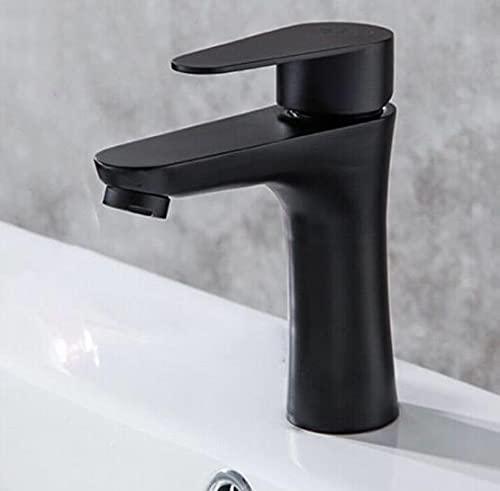 Heavy Duty Stainless Steel Single Lever Basin Mixer, Black Finish - Marcoware