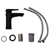 Heavy Duty Stainless Steel Single Lever Basin Mixer, Black Finish - Marcoware