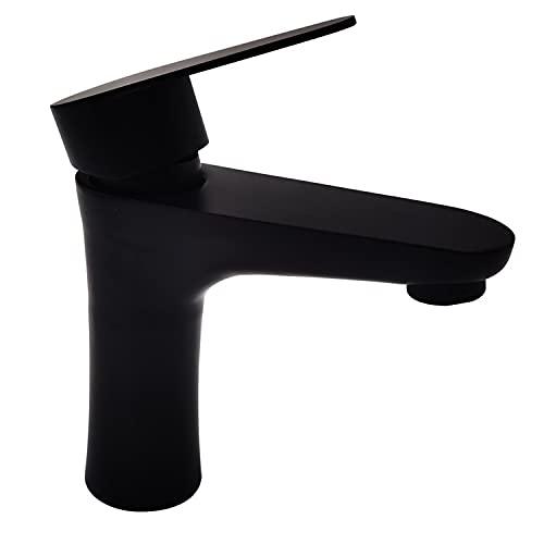 Heavy Duty Stainless Steel Single Lever Basin Mixer, Black Finish - Marcoware