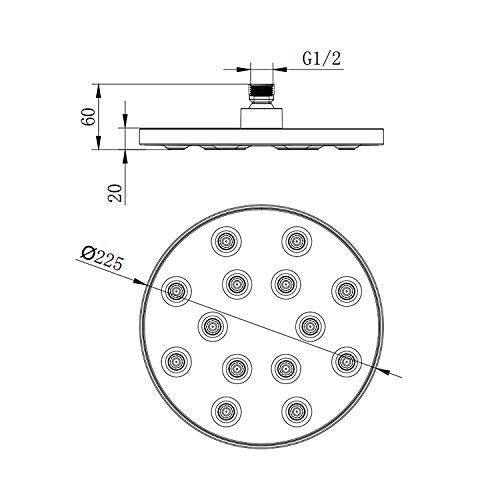 High Density Mist Jet Shower Head, 9 Inches, Chrome - Marcoware