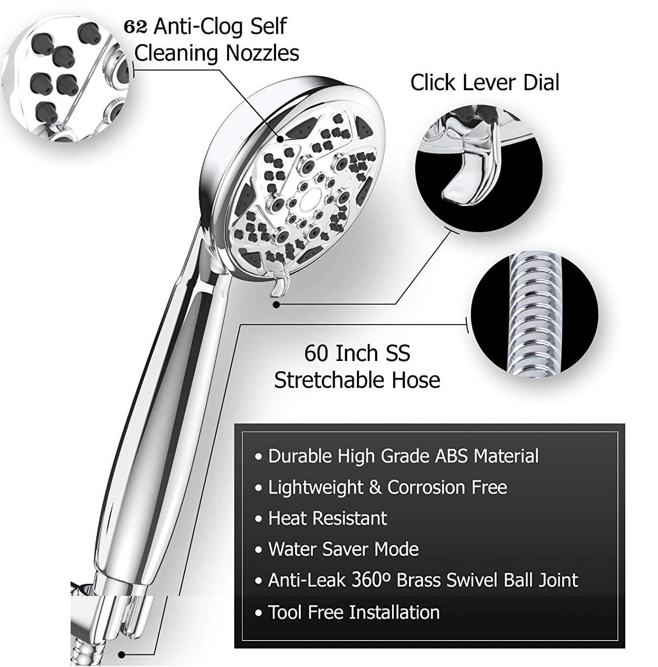 Ivy Multifunction Hand Shower Set, Chrome Finish - Marcoware