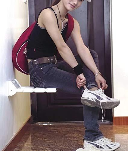 Multi - purpose Foldable Wall Mounted Shower / Steam Room / Shoe Wearing Chair bench Burmese Teak - Marcoware