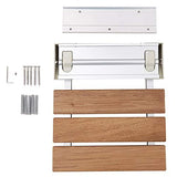 Multi - purpose Foldable Wall Mounted Shower / Steam Room / Shoe Wearing Chair bench Burmese Teak - Marcoware