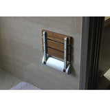 Multi - purpose Foldable Wall Mounted Shower / Steam Room / Shoe Wearing Chair bench Burmese Teak - Marcoware