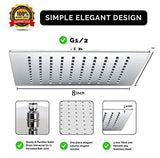 Premium Chrome Stainless Steel Rain Shower Head by Breezo - Marcoware