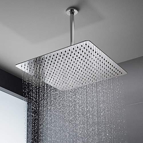 Premium Chrome Stainless Steel Rain Shower Head by Breezo - Marcoware
