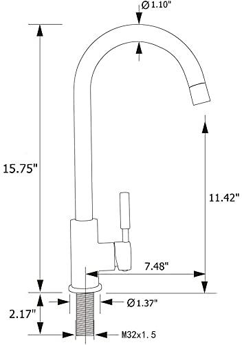Rico Brushed Steel Kitchen Faucet Mixer - Marcoware