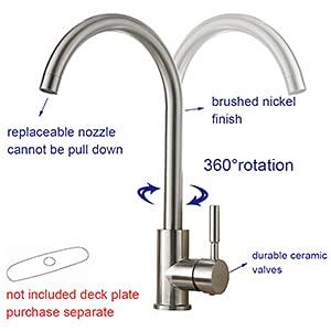 Rico Brushed Steel Kitchen Faucet Mixer - Marcoware