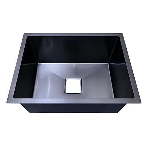 Single Bowl Handmade Kitchen Sink, Black - Marcoware
