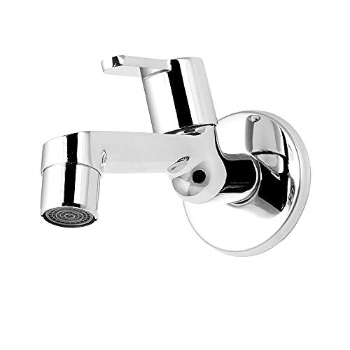 Sleek Chrome Brass Faucet with Wall Flange - Marcoware