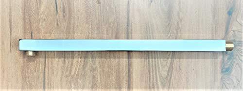 Square Shower arm with Wall Flange, Hybrid: Stainless Steel with Brass Couplings - Marcoware