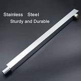 Square Shower arm with Wall Flange, Hybrid: Stainless Steel with Brass Couplings - Marcoware