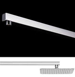 Square Shower arm with Wall Flange, Hybrid: Stainless Steel with Brass Couplings - Marcoware