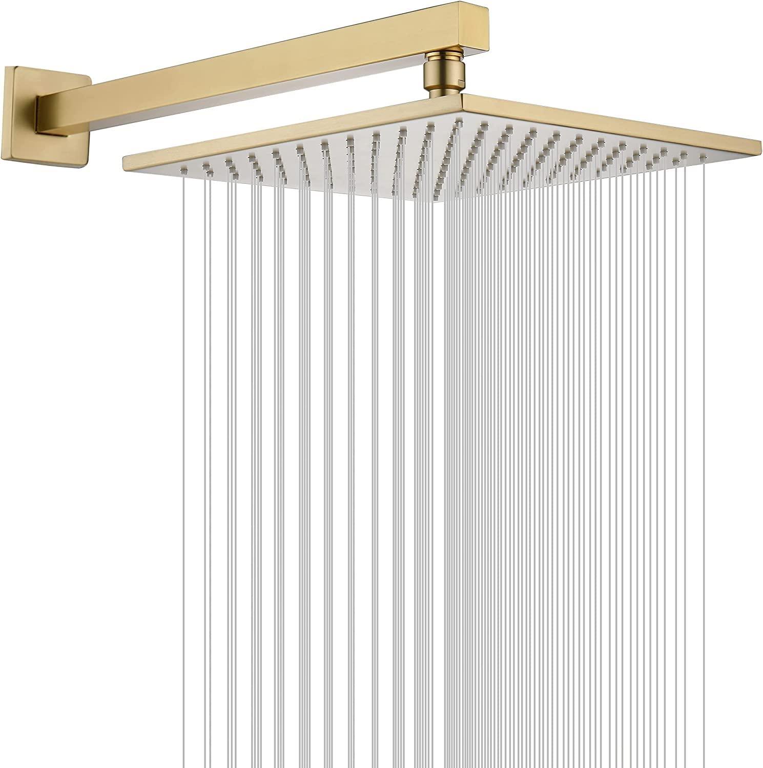 SS Breezo Heavy Duty Rain Overhead Shower, Gold, Stainless Steel - Marcoware